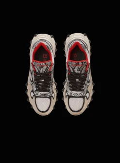 Balmain B-East Mesh And Snakeskin-effect Leather Trainers