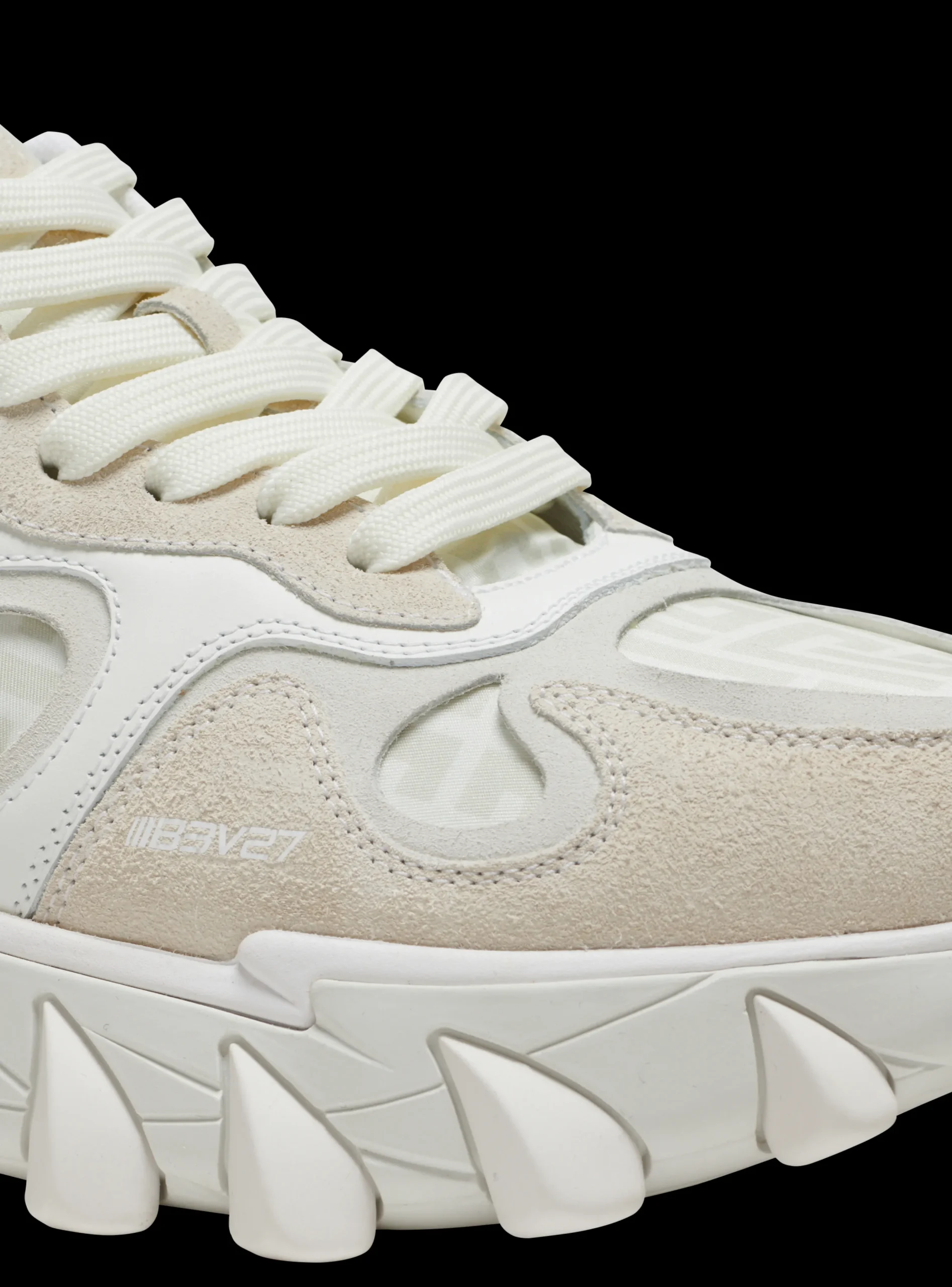 Women Balmain B-East Monogrammed Nylon And Leather Trainers
