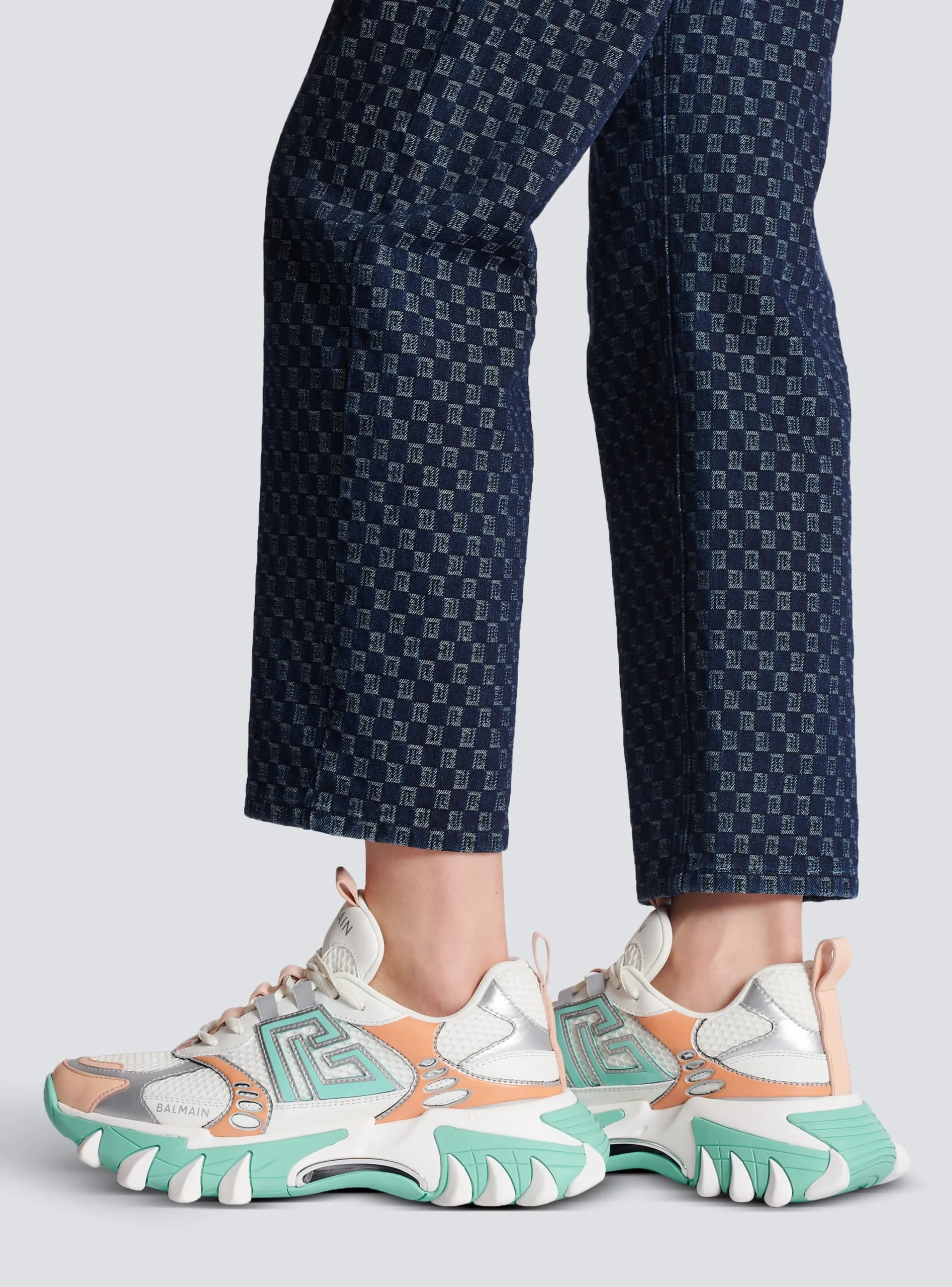 Women Balmain B-East PB Trainers In Technical Materials And Mesh