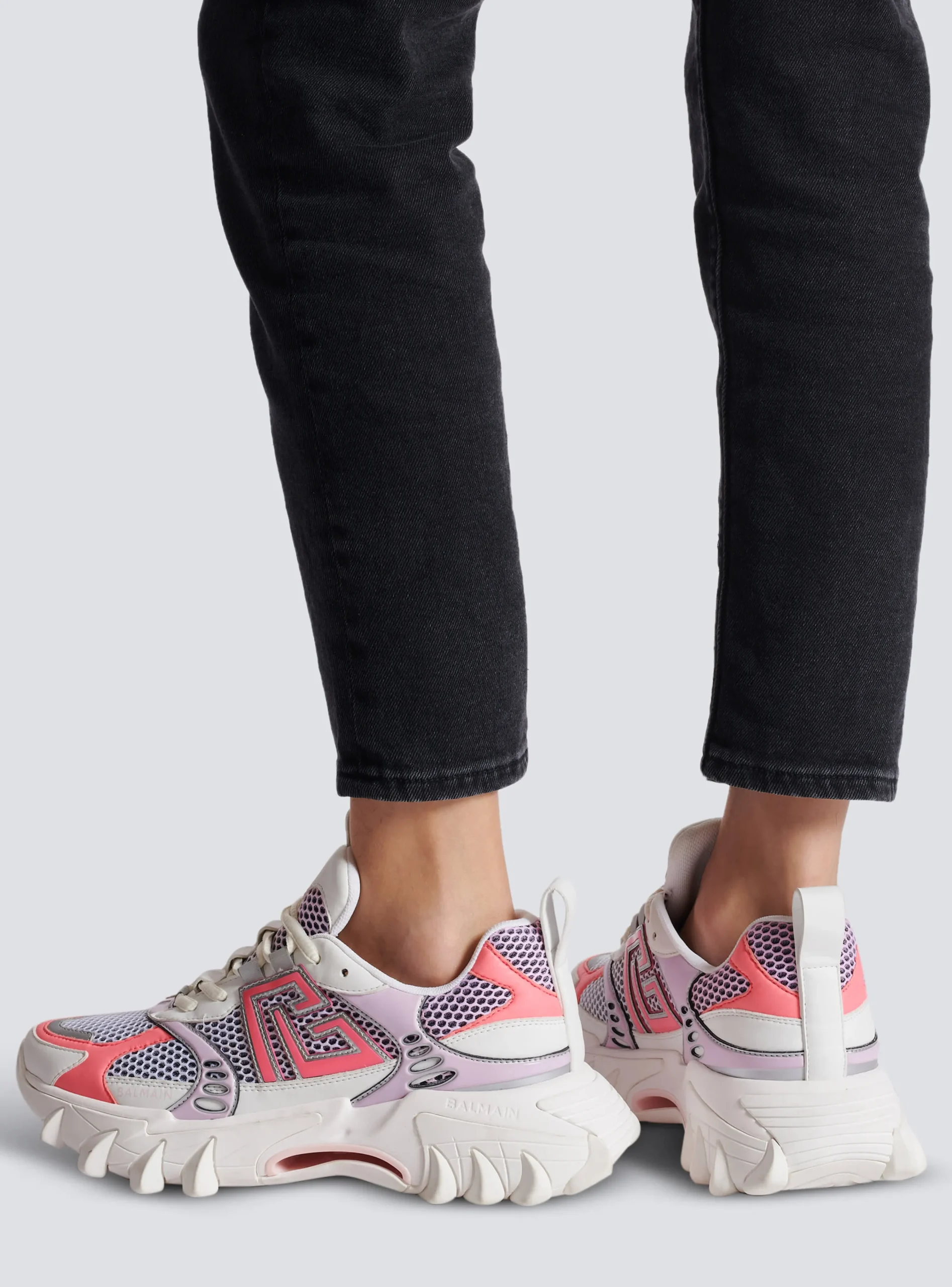 Women Balmain B-East PB Trainers In Technical Materials And Mesh
