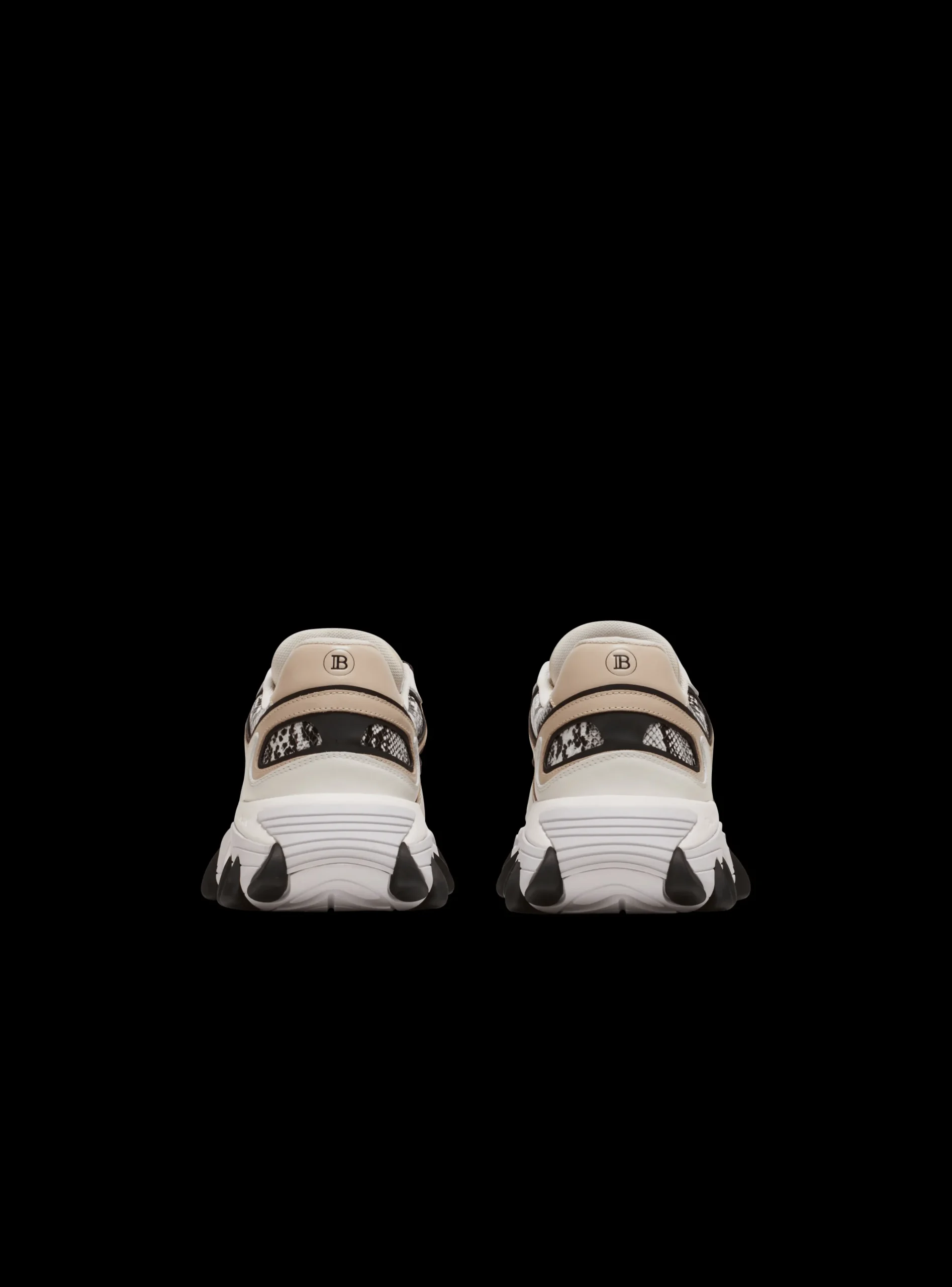 Women Balmain B-East Snakeskin-effect Leather, Suede And Mesh Trainers