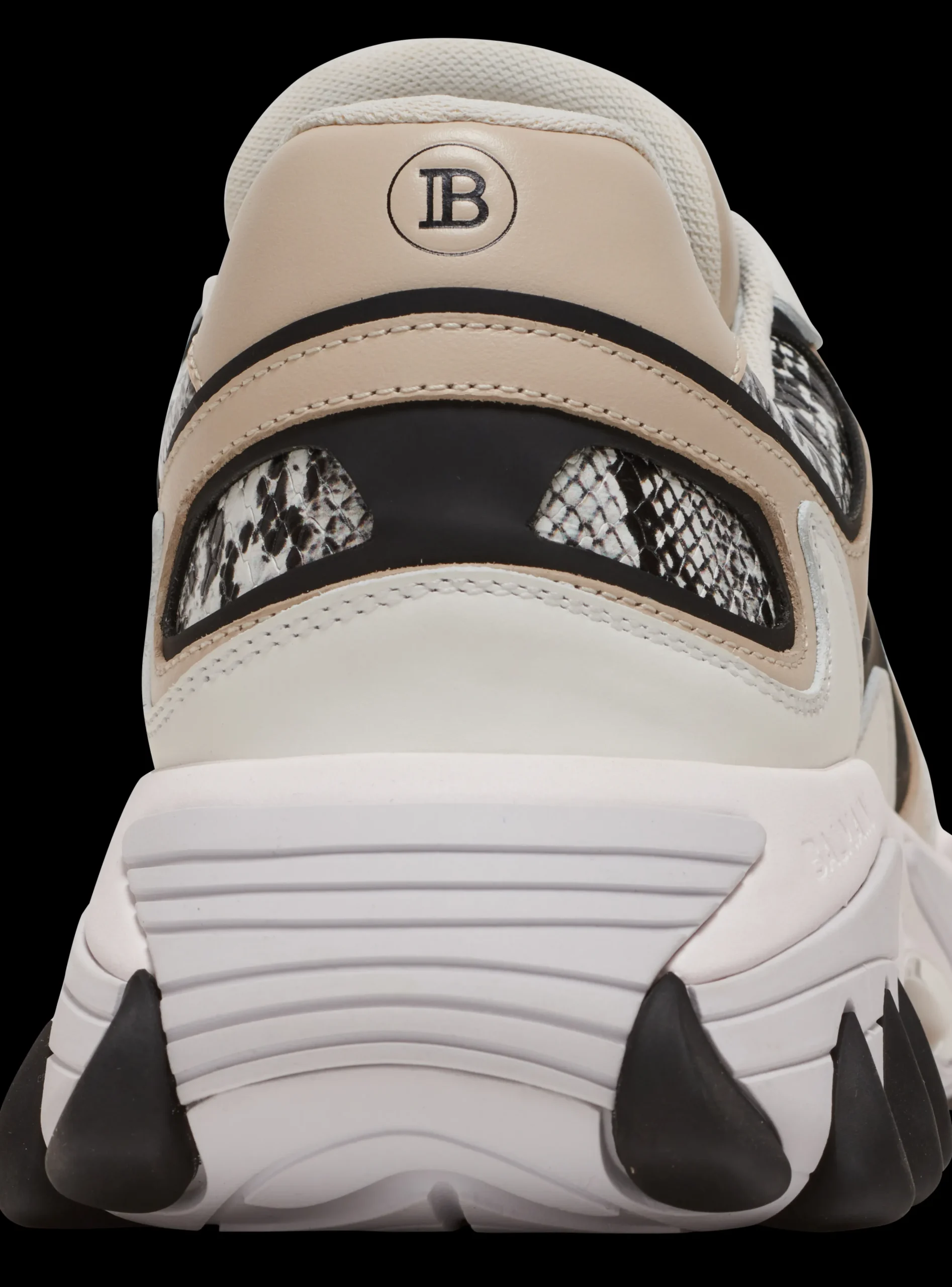 Women Balmain B-East Snakeskin-effect Leather, Suede And Mesh Trainers