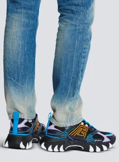 Balmain B-East Trainers In Calfskin And Mesh