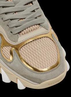 Balmain B-East Trainers In Leather, Suede And Mesh