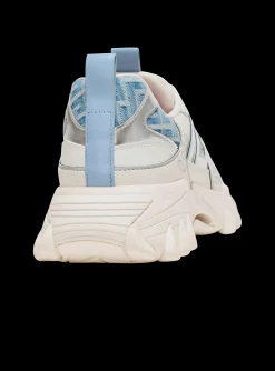 Women Balmain B-East Trainers In Monogrammed PB Labyrinth Denim
