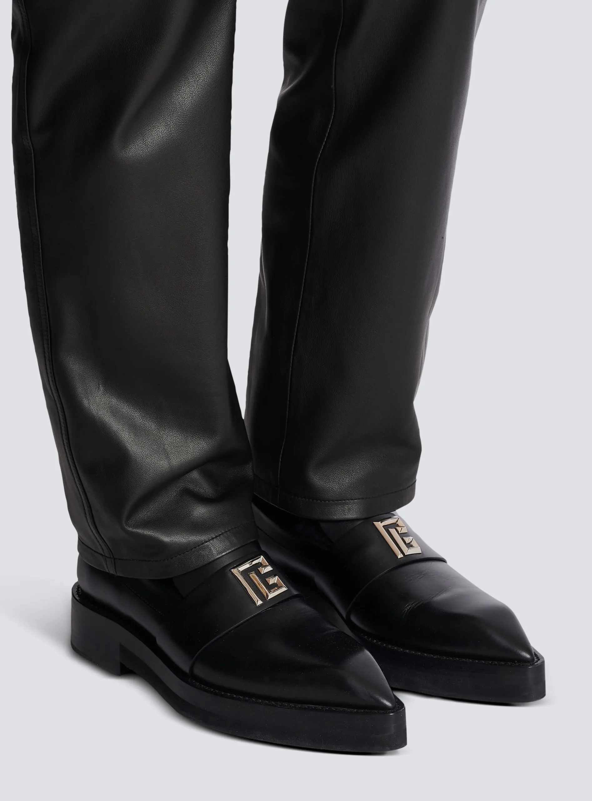 Balmain Ben Smooth Leather Loafers