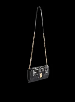 Women Balmain Bicolor Jacquard 1945 Wallet With Chain