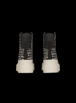Women Balmain Bicolor Jacquard B-Court High-top Sneakers