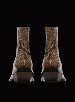 Balmain Billy Snakeskin-effect Leather Ankle Boots