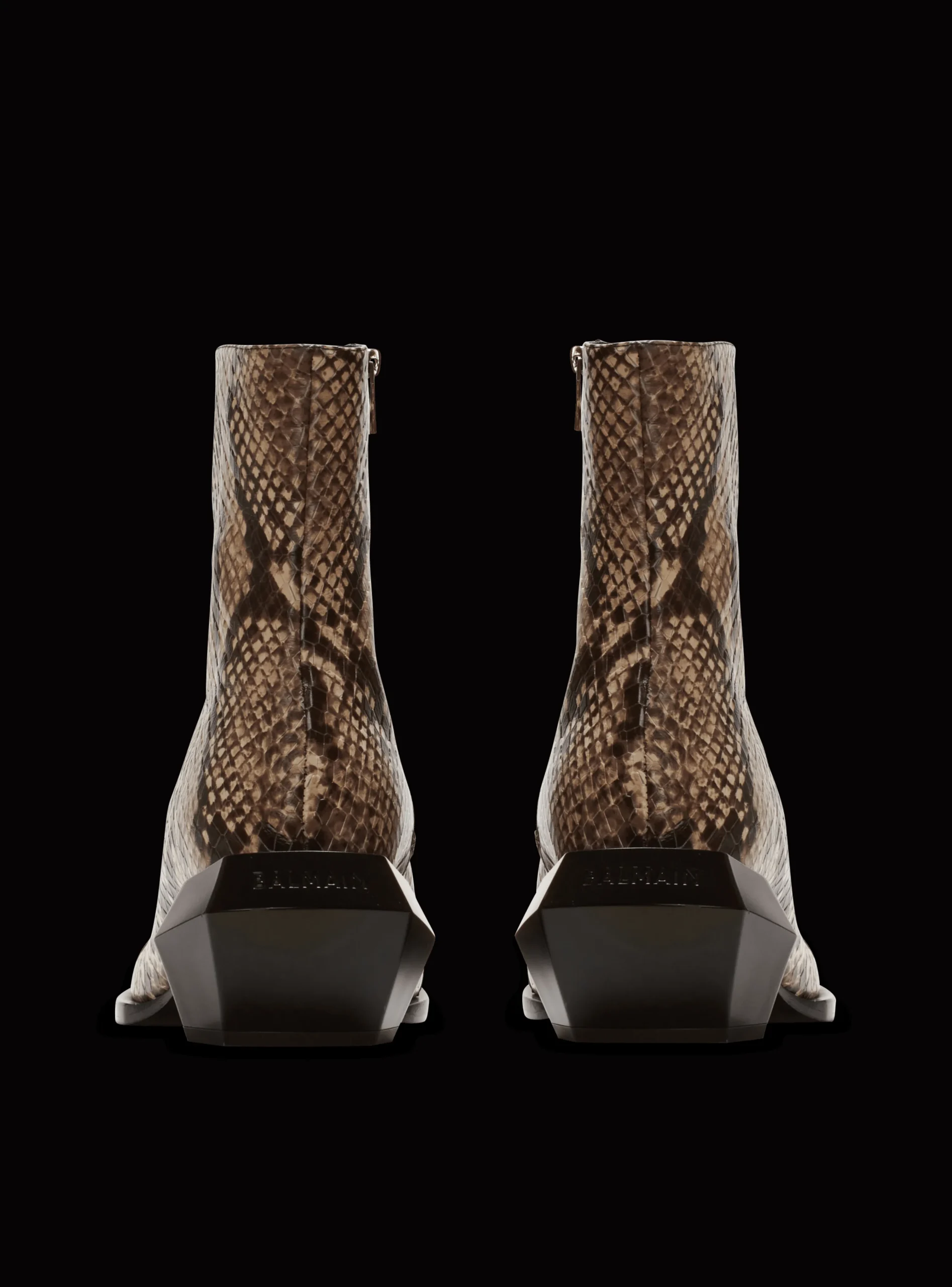 Balmain Billy Snakeskin-effect Leather Ankle Boots
