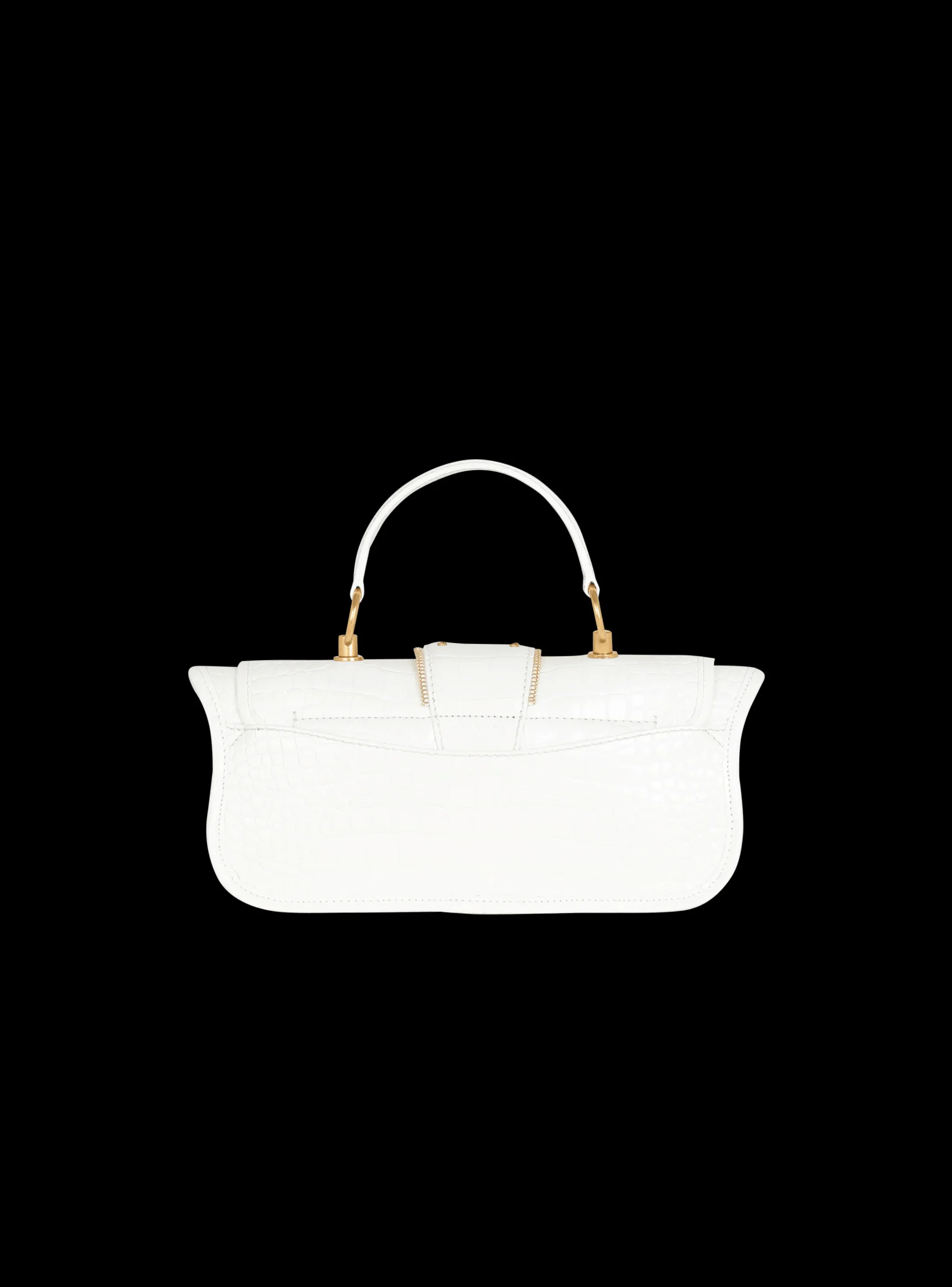 Women Balmain Blaze Clutch Bag In Crocodile Effect-embossed Leather