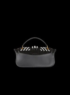 Women Balmain Blaze Pouch Bag In Beaded Leather