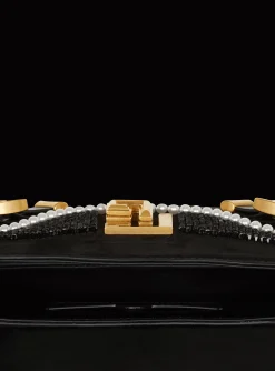 Women Balmain Blaze Pouch Bag In Beaded Leather