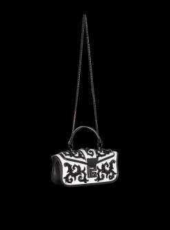 Women Balmain Blaze Pouch Satin Bag With Baroque Embroidery