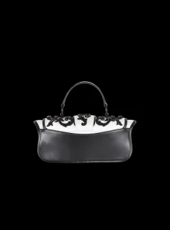 Women Balmain Blaze Pouch Satin Bag With Baroque Embroidery