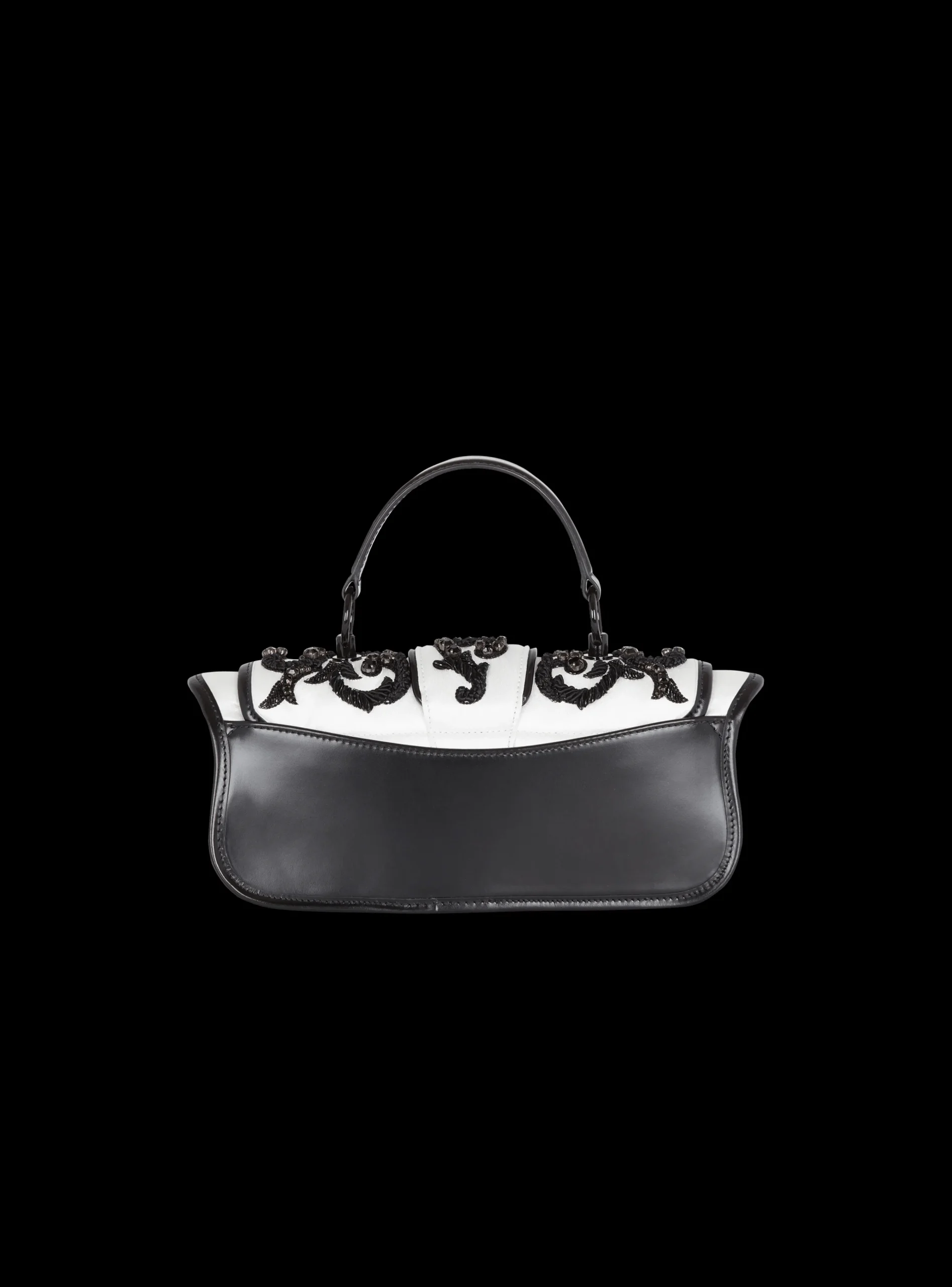 Women Balmain Blaze Pouch Satin Bag With Baroque Embroidery