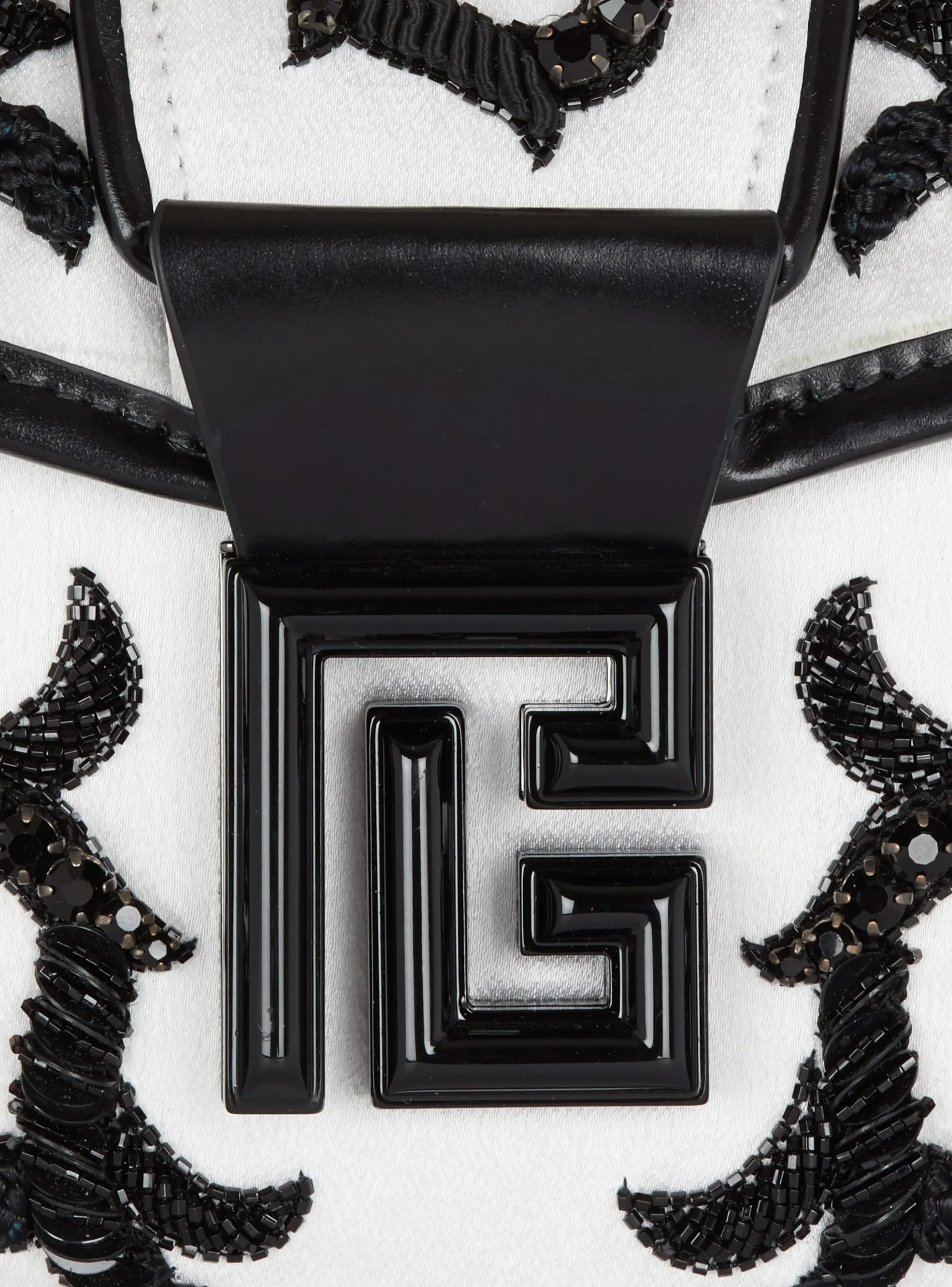 Women Balmain Blaze Pouch Satin Bag With Baroque Embroidery