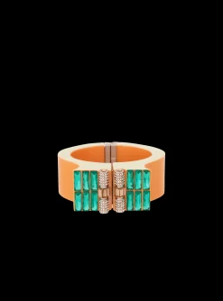 Women Balmain Brass, Rhinestone And Resin Cuff