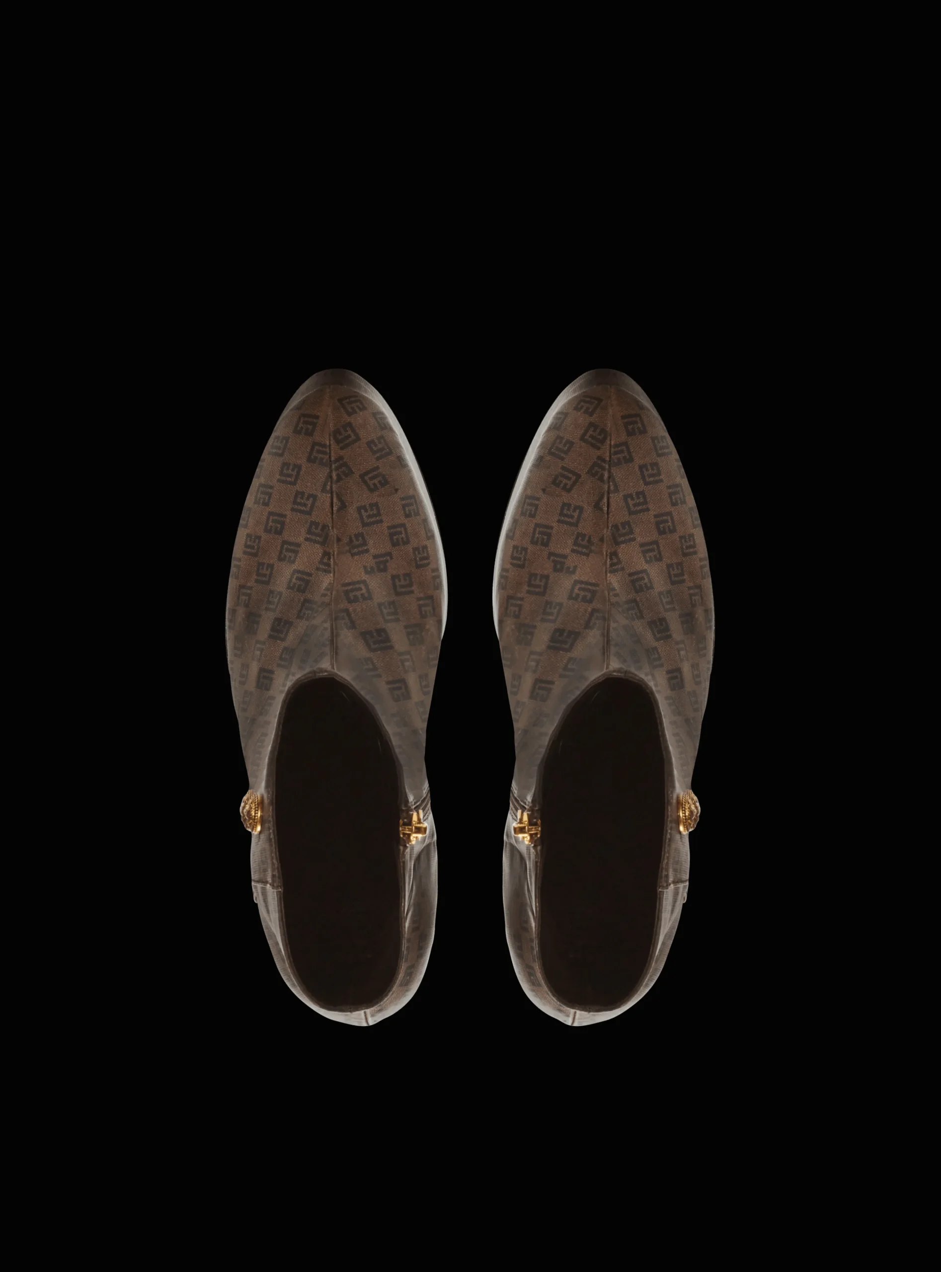 Women Balmain Brune Mini Monogram Boots