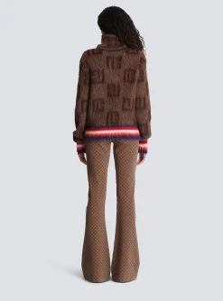 Women Balmain Brushed Mohair Jumper With Monogram Print