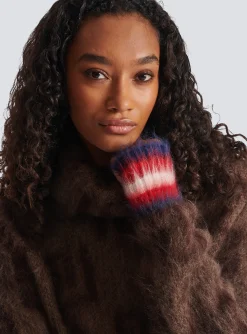 Women Balmain Brushed Mohair Jumper With Monogram Print