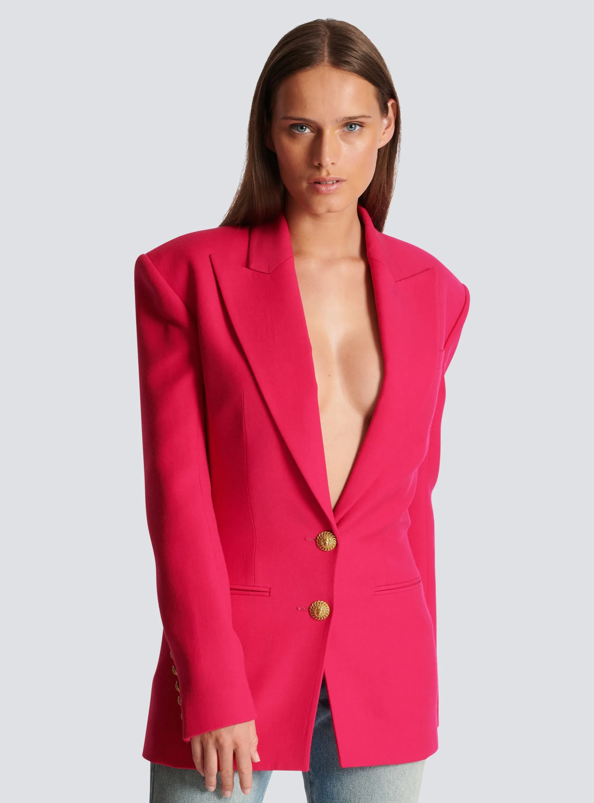 Women Balmain 2-button Cinched-waist Jacket