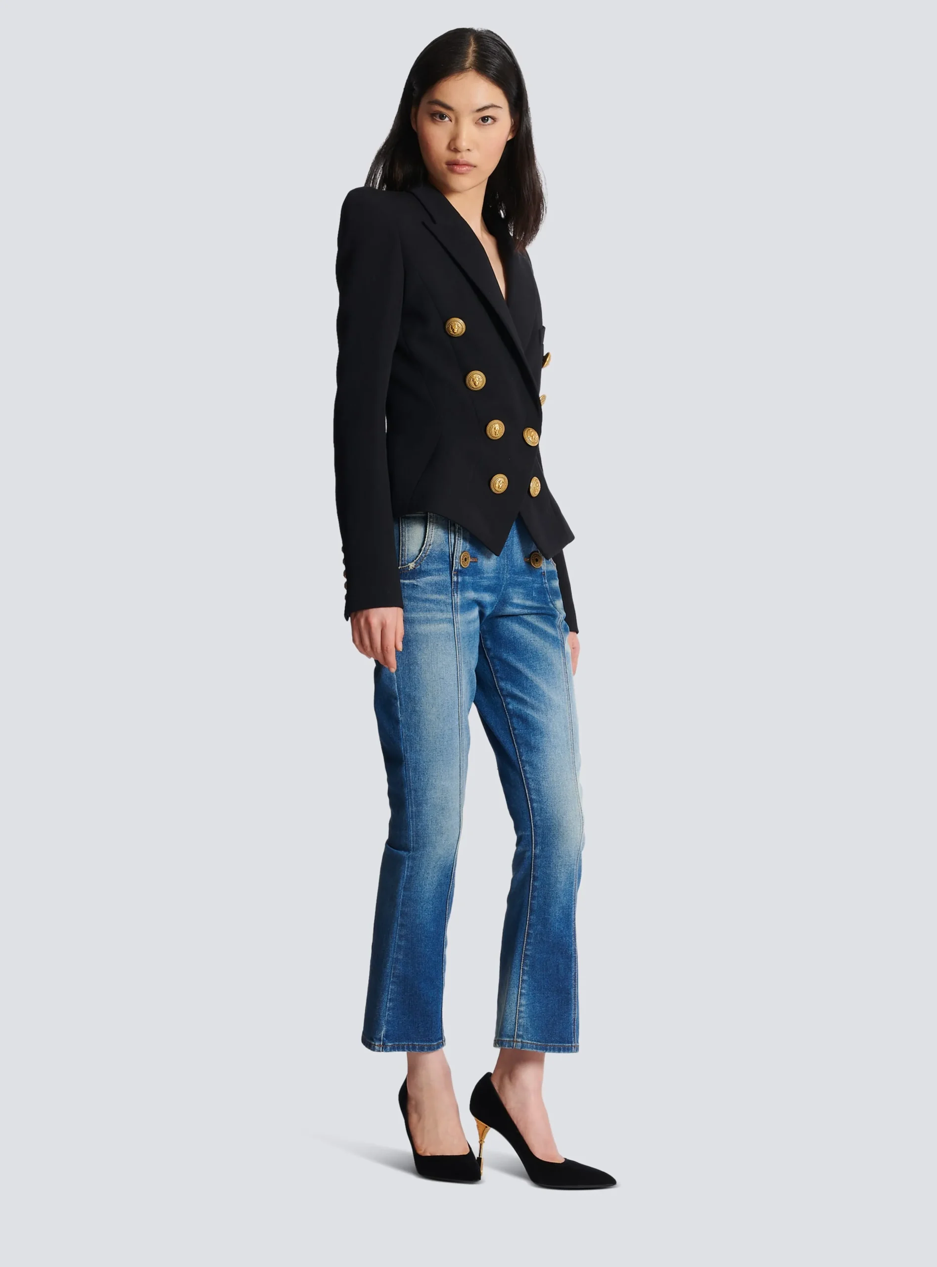 Women Balmain 8-button Cinched-waist Jacket