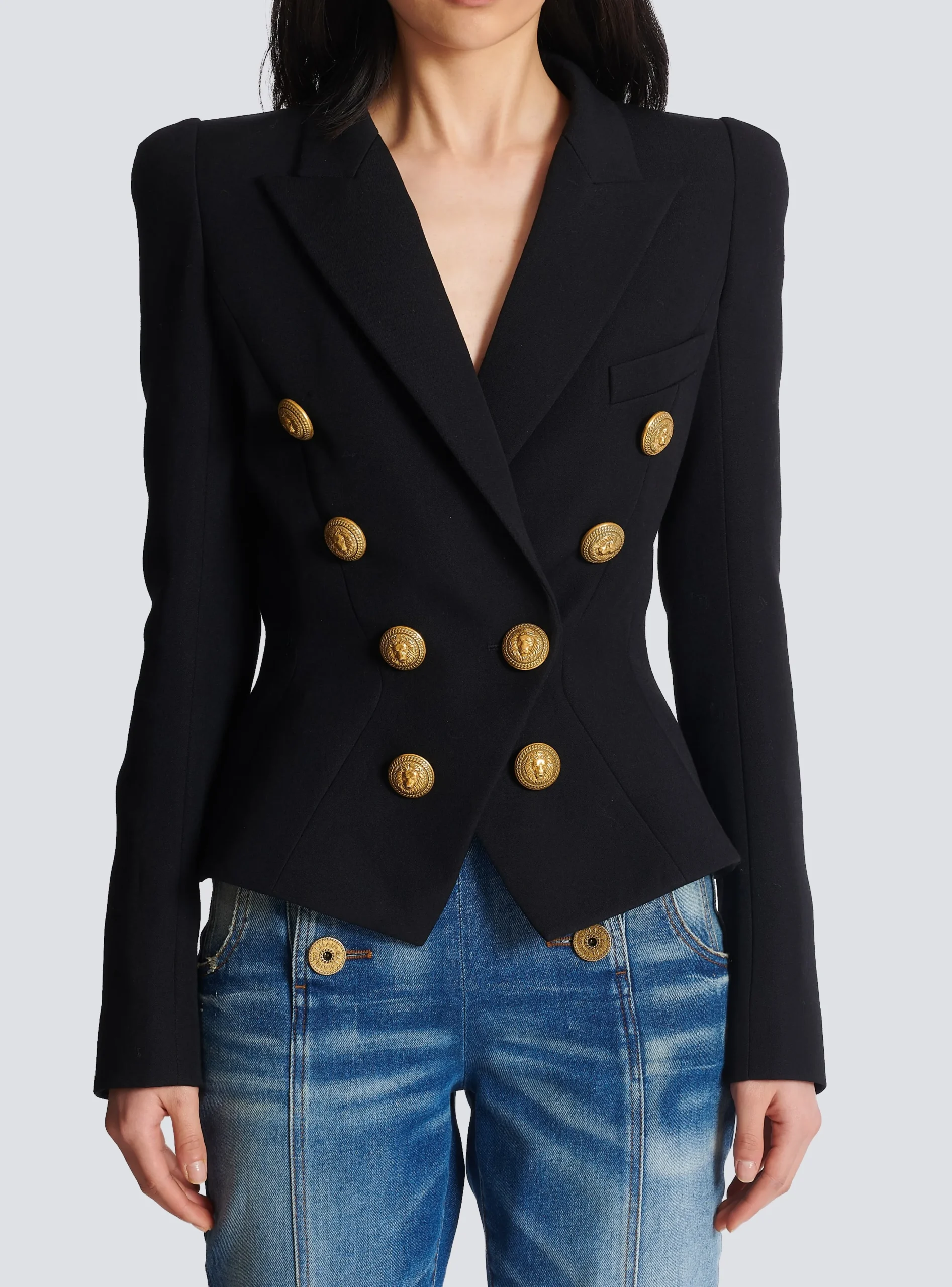 Women Balmain 8-button Cinched-waist Jacket