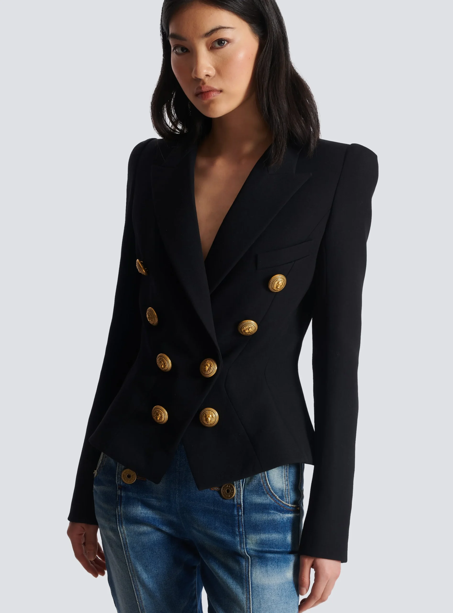 Women Balmain 8-button Cinched-waist Jacket
