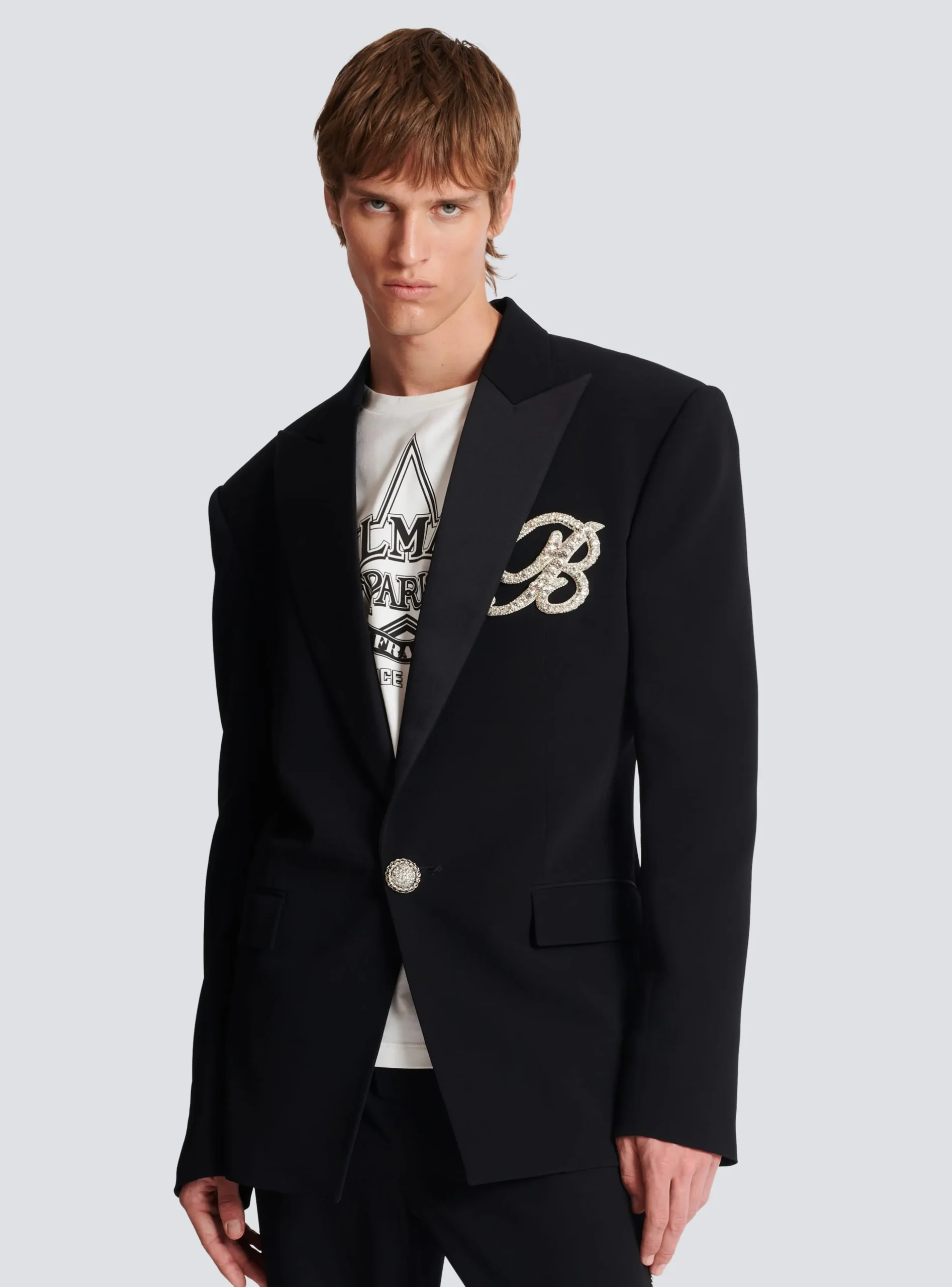 Balmain 1-button Crepe And Satin Jacket