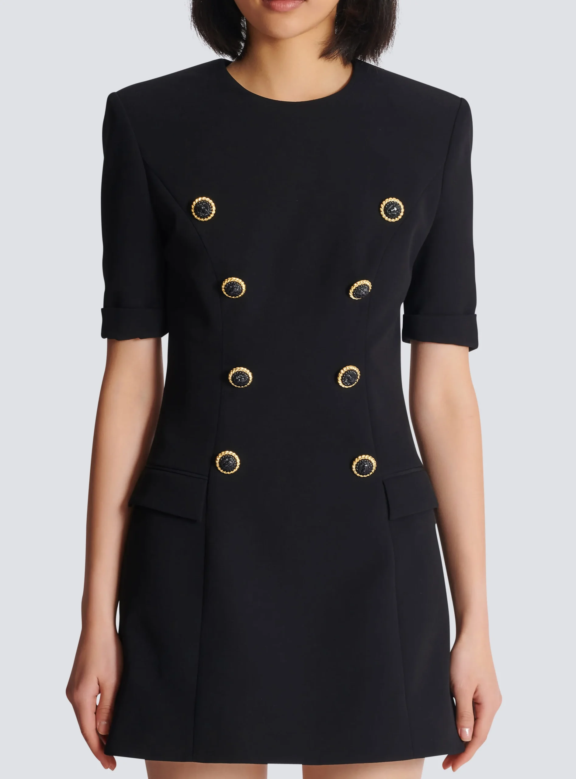 Women Balmain 8-button Crepe Dress