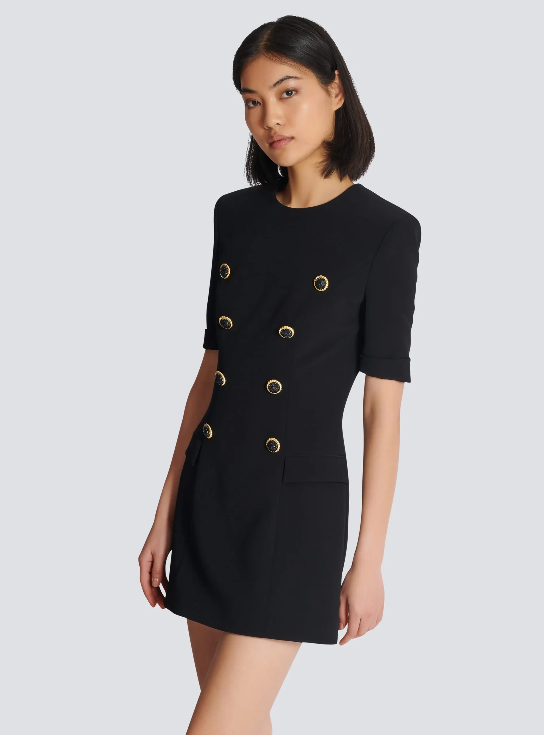Women Balmain 8-button Crepe Dress