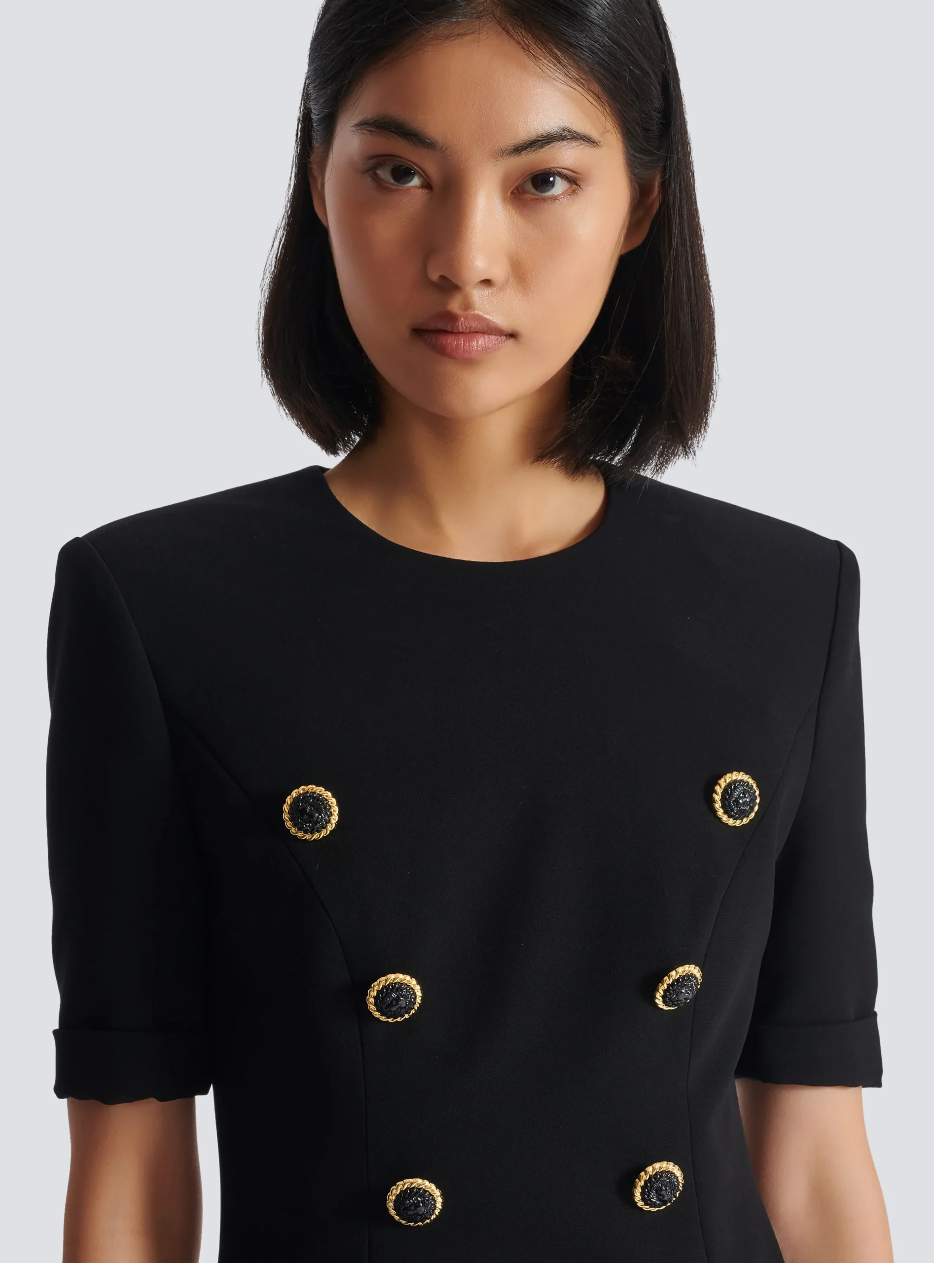 Women Balmain 8-button Crepe Dress