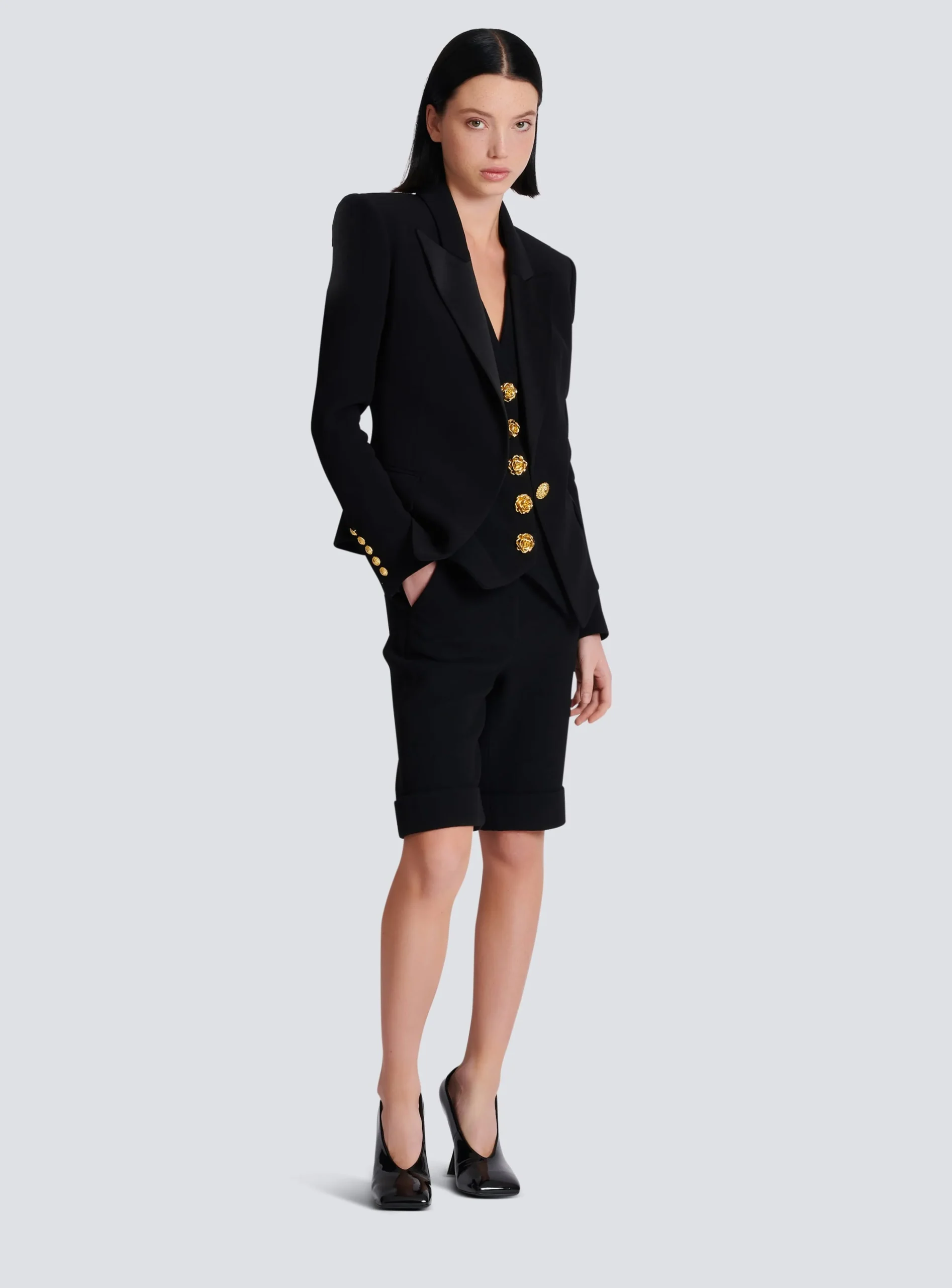 Women Balmain 1-button Crepe Jacket
