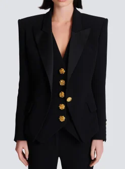 Women Balmain 1-button Crepe Jacket
