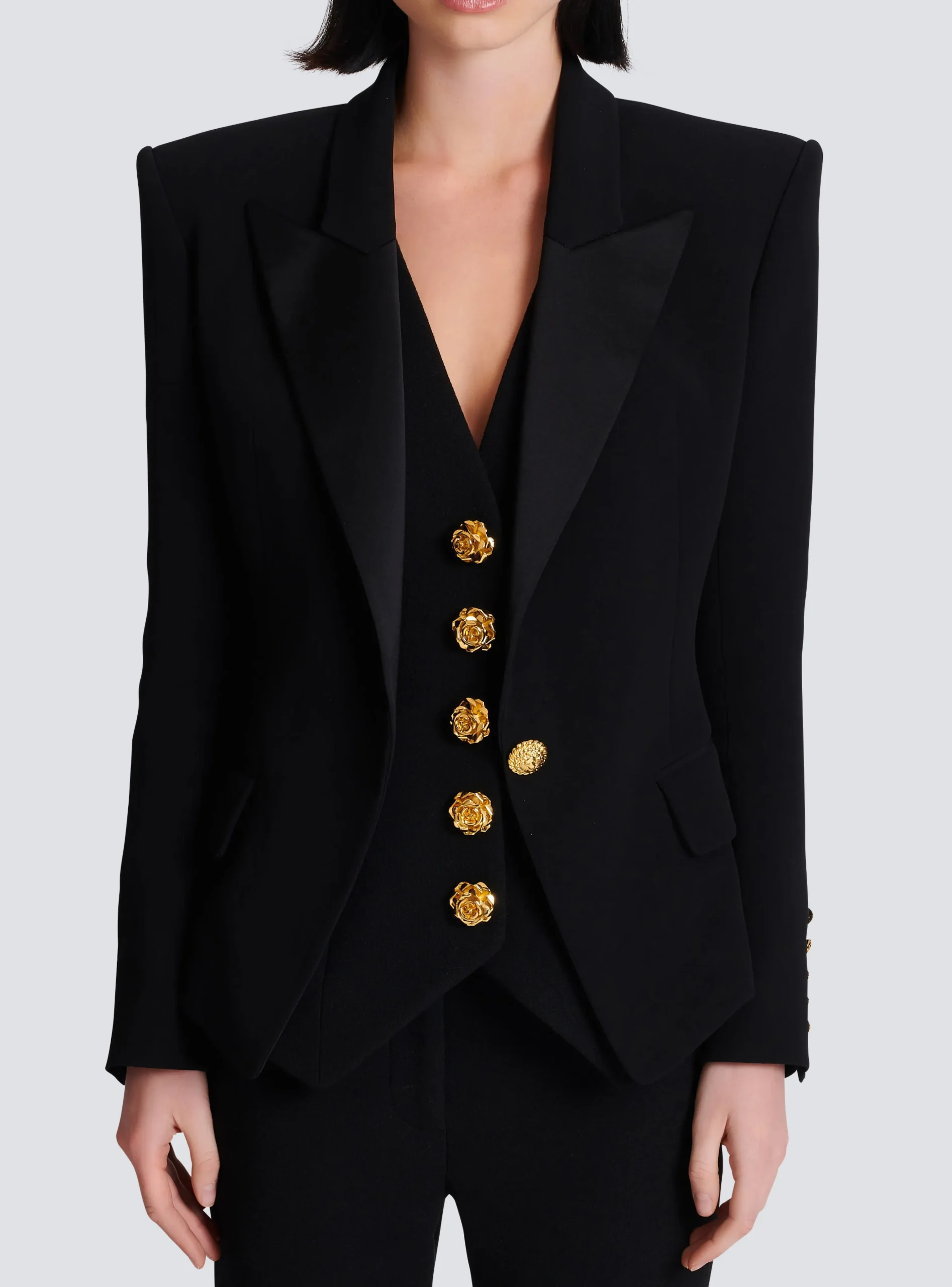 Women Balmain 1-button Crepe Jacket