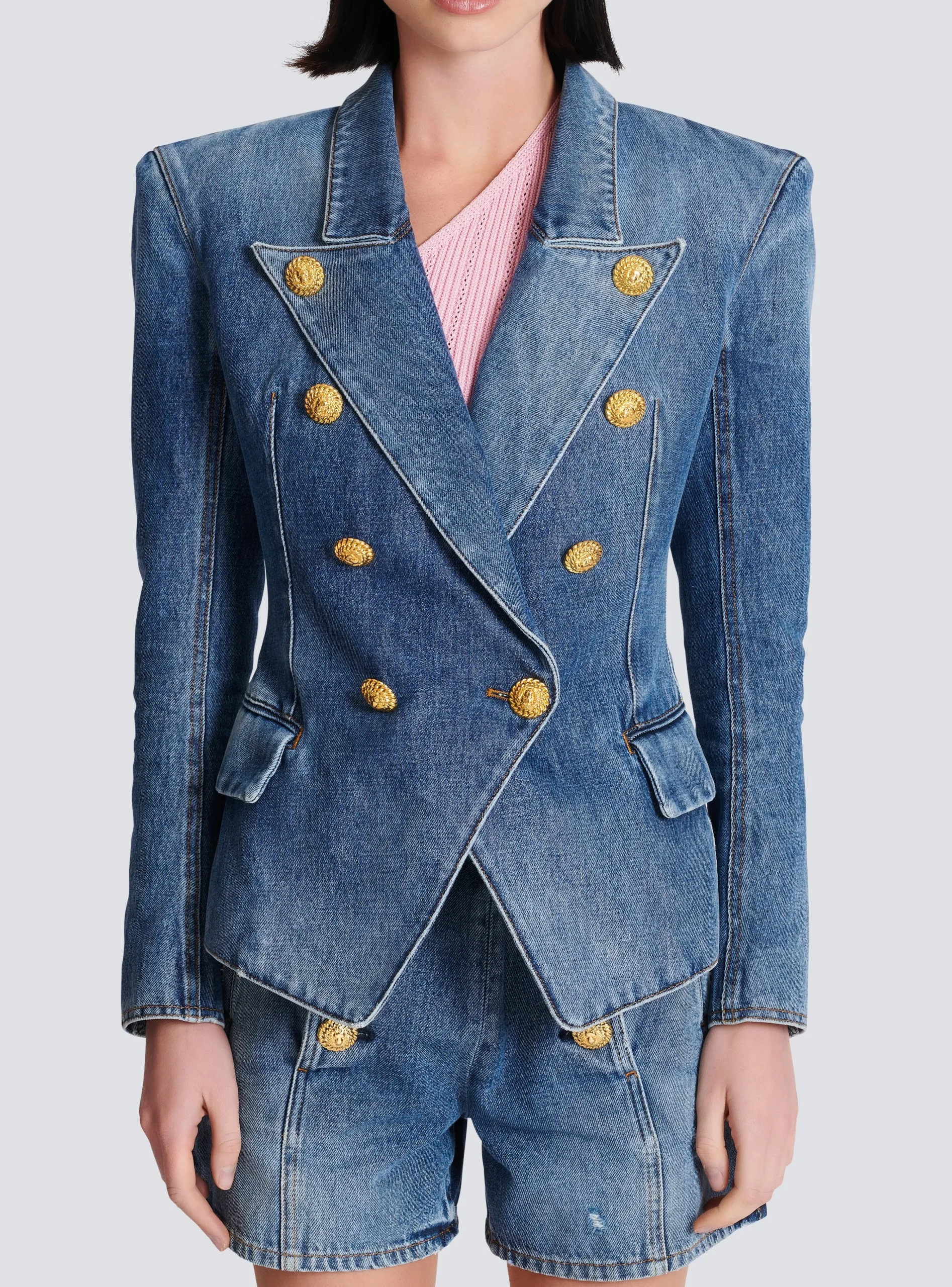 Women Balmain 8-button Denim Jacket