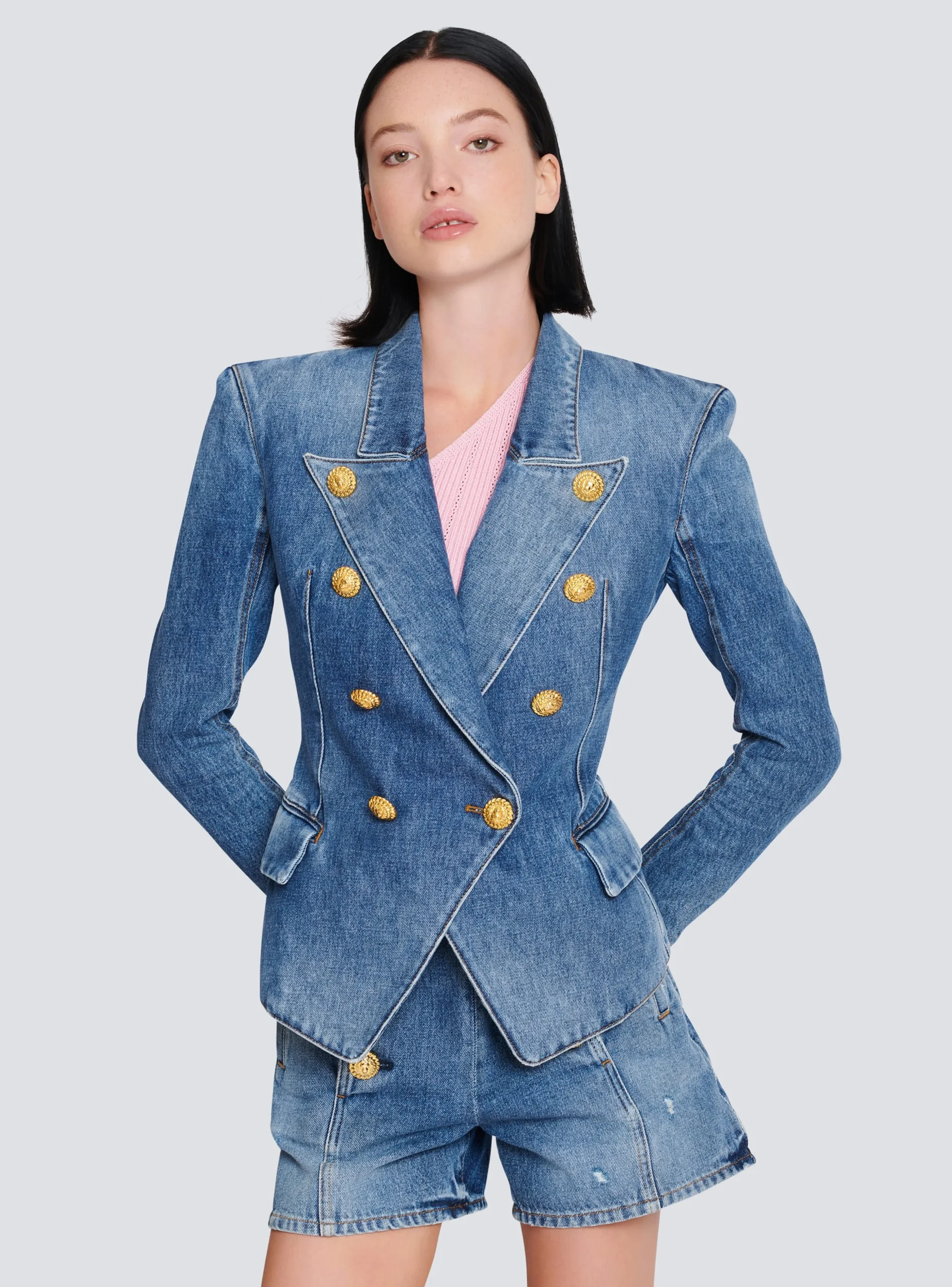 Women Balmain 8-button Denim Jacket