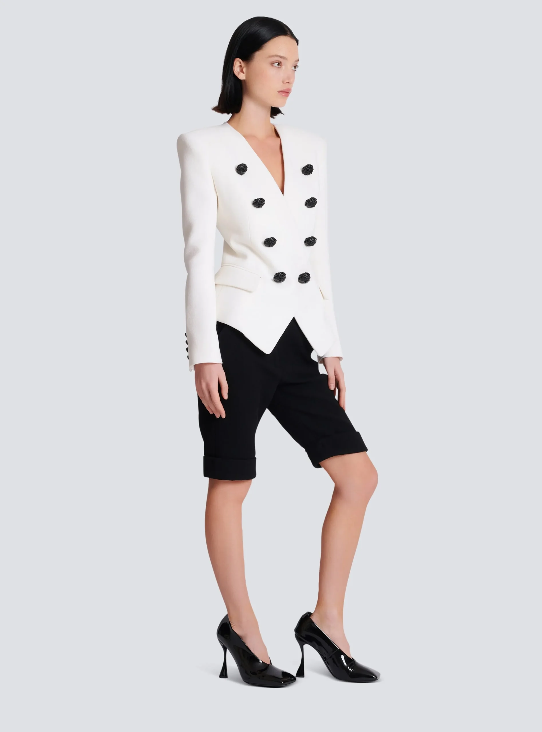 Women Balmain 8-button Double Crepe Jacket