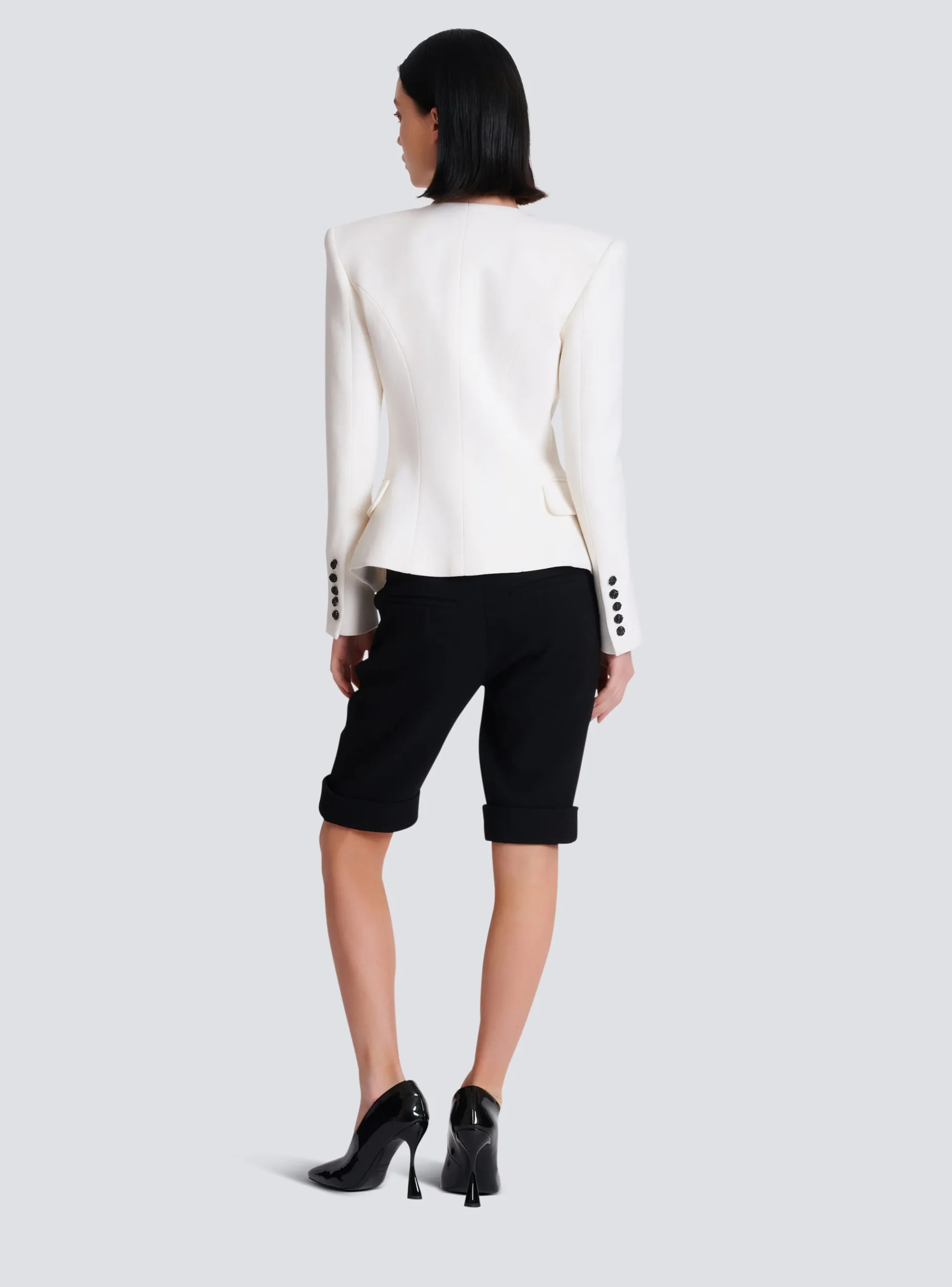 Women Balmain 8-button Double Crepe Jacket