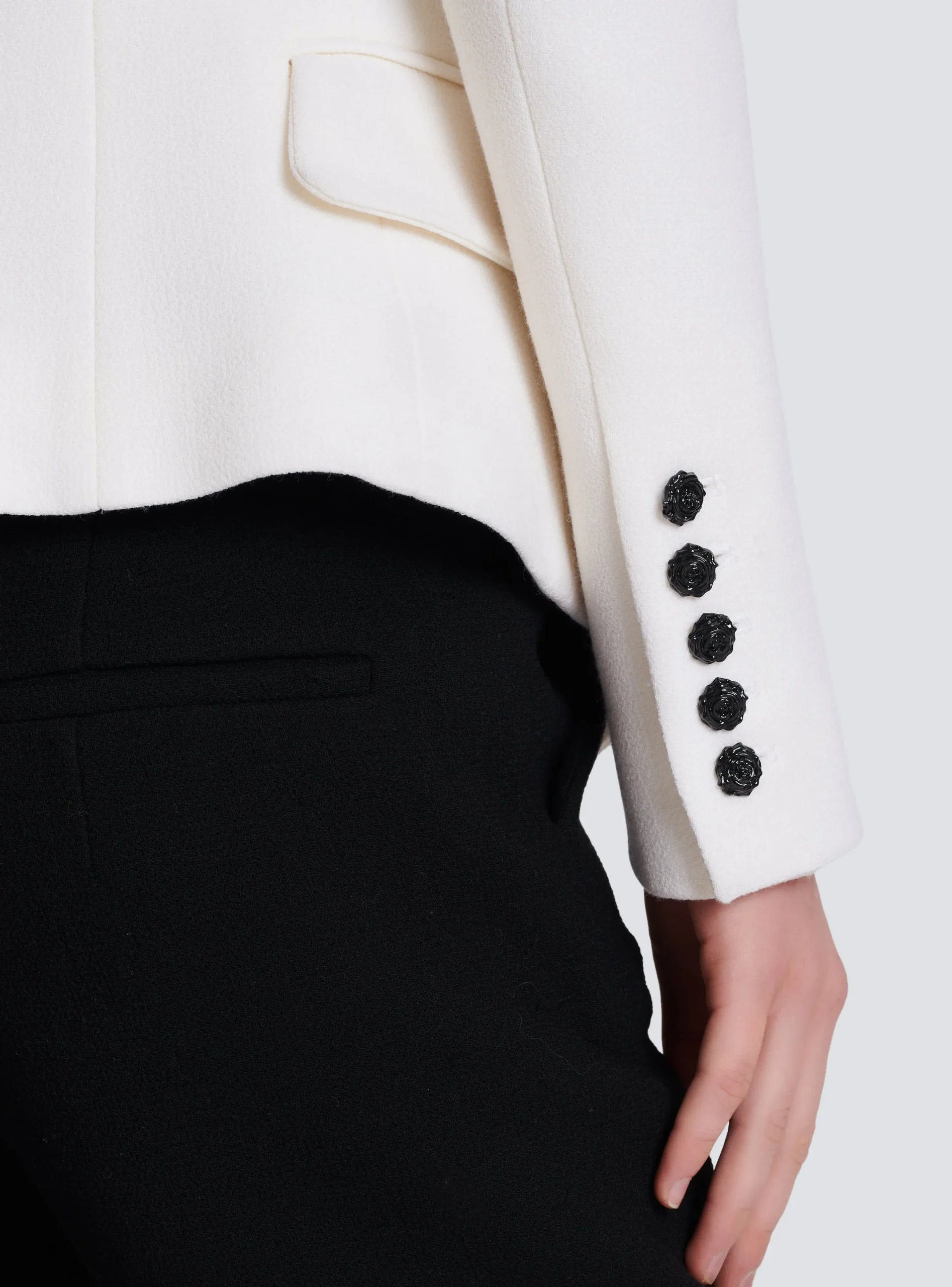 Women Balmain 8-button Double Crepe Jacket