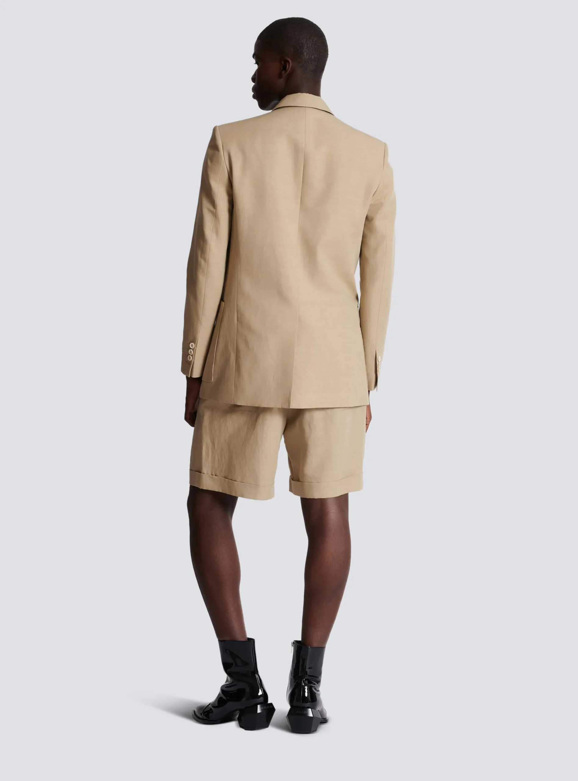 Balmain 1-button Jacket In Fluid Canvas