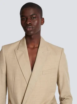 Balmain 1-button Jacket In Fluid Canvas
