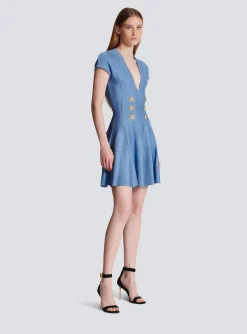 Women Balmain 6-button Knit Dress
