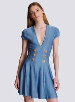 Women Balmain 6-button Knit Dress