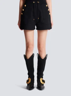 Women Balmain 6-button Knit Shorts