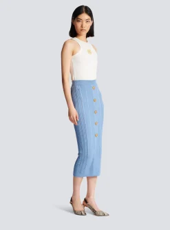 Women Balmain 5-button Knit Skirt