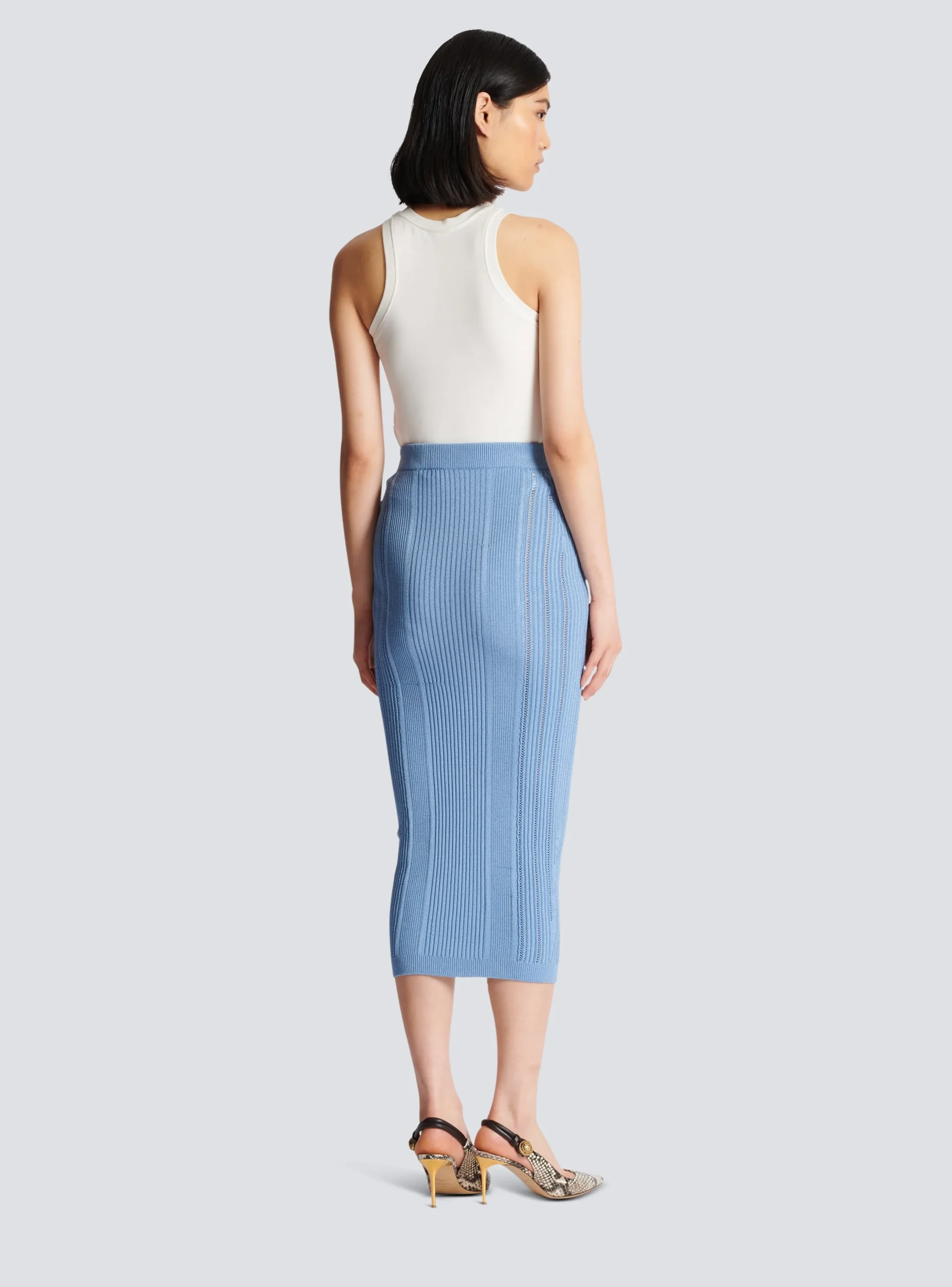 Women Balmain 5-button Knit Skirt