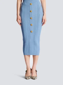 Women Balmain 5-button Knit Skirt