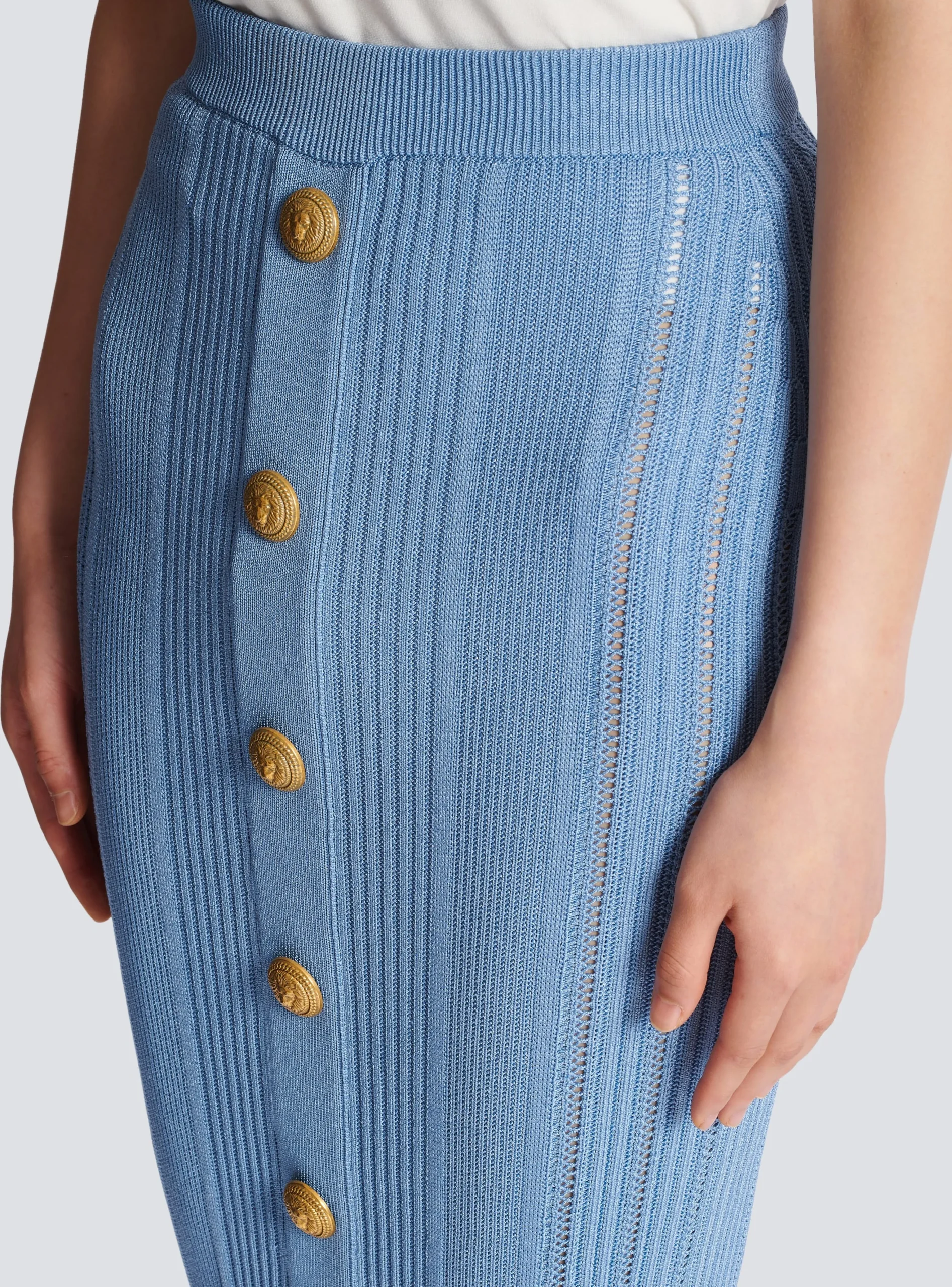 Women Balmain 5-button Knit Skirt